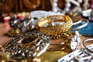 Clooseup shot of precious jewelry